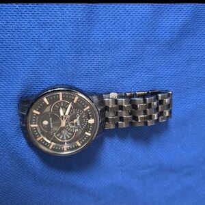 Black and Silver Watch with Chronograph